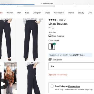 NYDJ Trouser linen pants in size 2